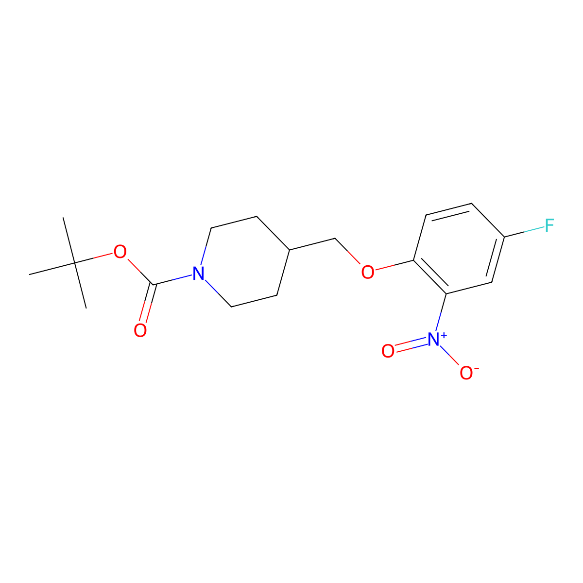 tert-Butyl 4-[(4-fluoro-2-nitrophenoxy)methyl]piperidine-1-carboxylate molecular structure, CAS 1286274-63-2