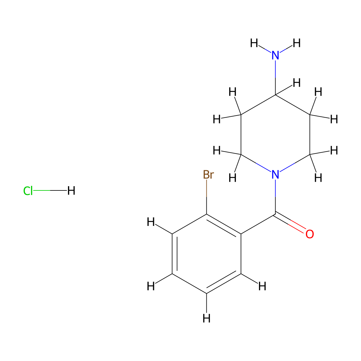 (4-Aminopiperidin-1-yl)(2-bromophenyl)methanone hydrochloride molecular structure, CAS 1286274-69-8