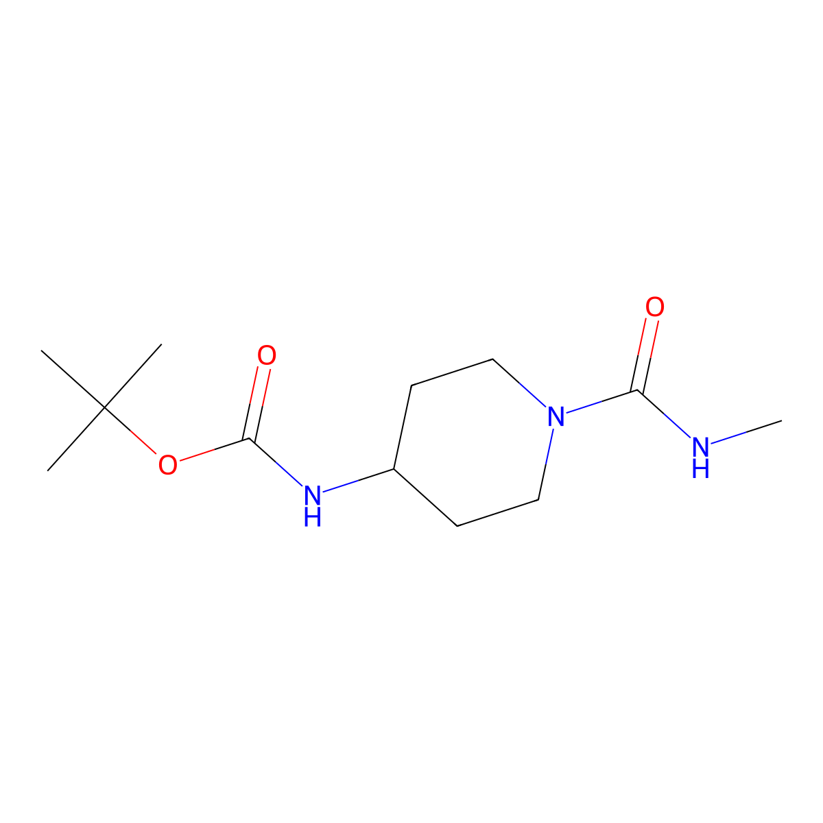 tert-Butyl (1-(methylcarbamoyl)piperidin-4-yl)carbamate molecular structure, CAS 1286274-70-1