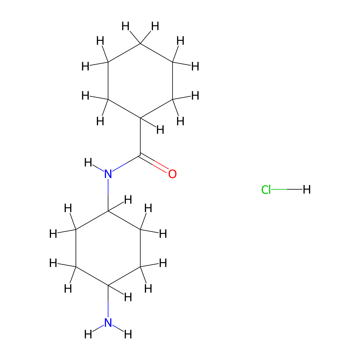 N-[(1R*,4R*)-4-Aminocyclohexyl]cyclohexane-carboxamide hydrochloride molecular structure, CAS 1286274-71-2