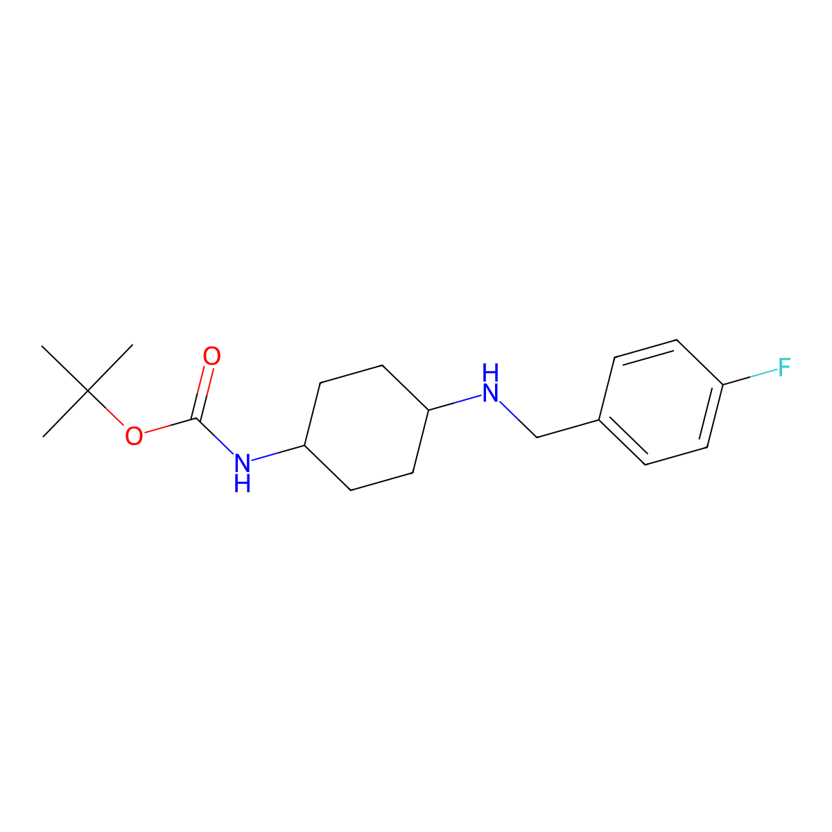 tert-Butyl (1R*,4R*)-4-(4-fluorobenzylamino)cyclohexylcarbamate molecular structure, CAS 1286274-73-4