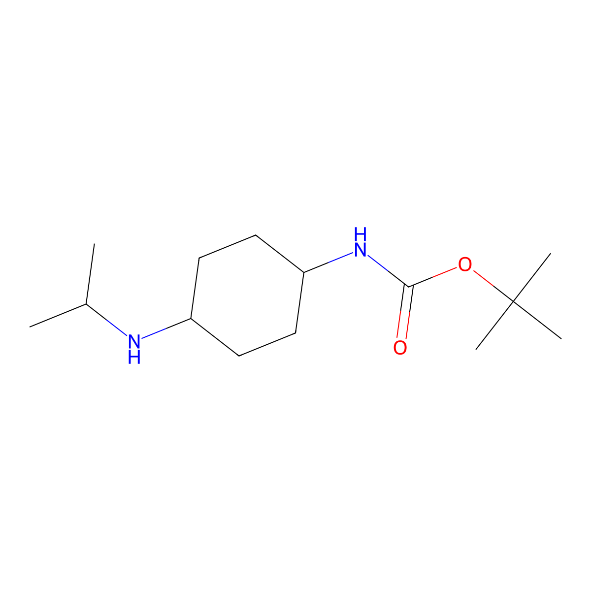 (4-Isopropylamino-cyclohexyl)-carbamic acid tert-butyl ester molecular structure, CAS 1286274-74-5