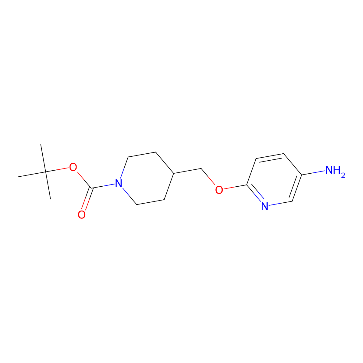 tert-Butyl 4-[(5-aminopyridin-2-yloxy)methyl]piperidine-1-carboxylate molecular structure, CAS 1286274-84-7