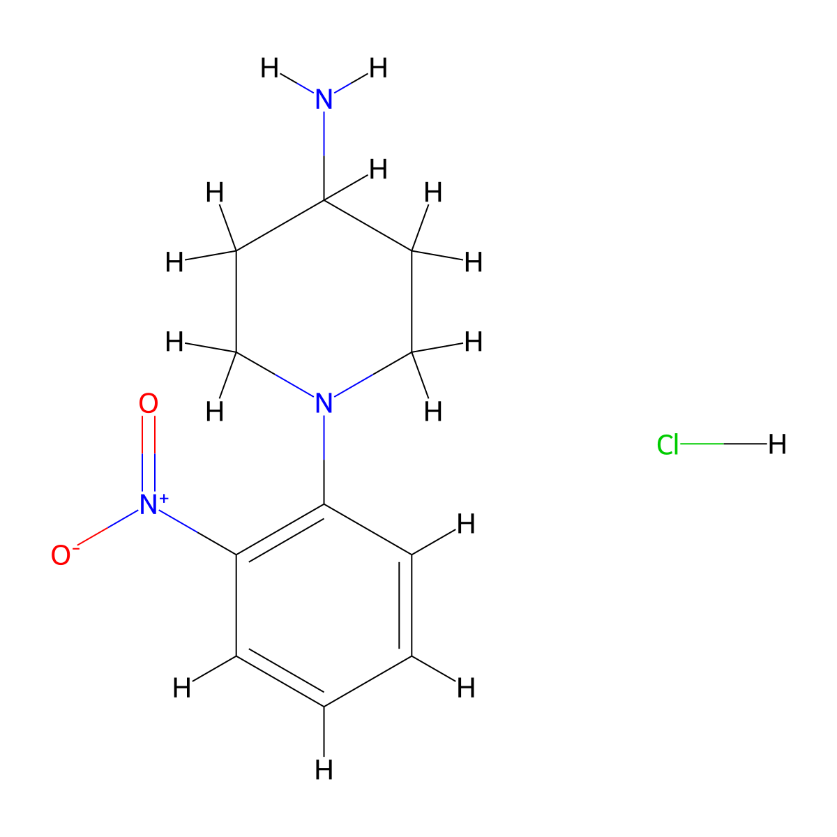 1-(2-Nitrophenyl)piperidin-4-amine hydrochloride molecular structure, CAS 1286274-86-9