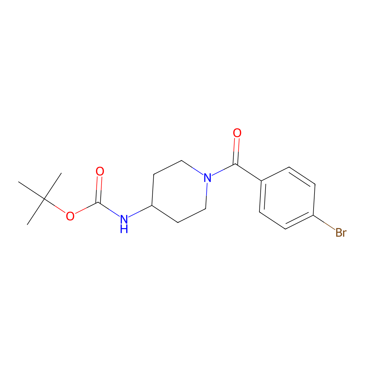 tert-Butyl 1-(4-bromobenzoyl)piperidin-4-ylcarbamate molecular structure, CAS 1286274-89-2