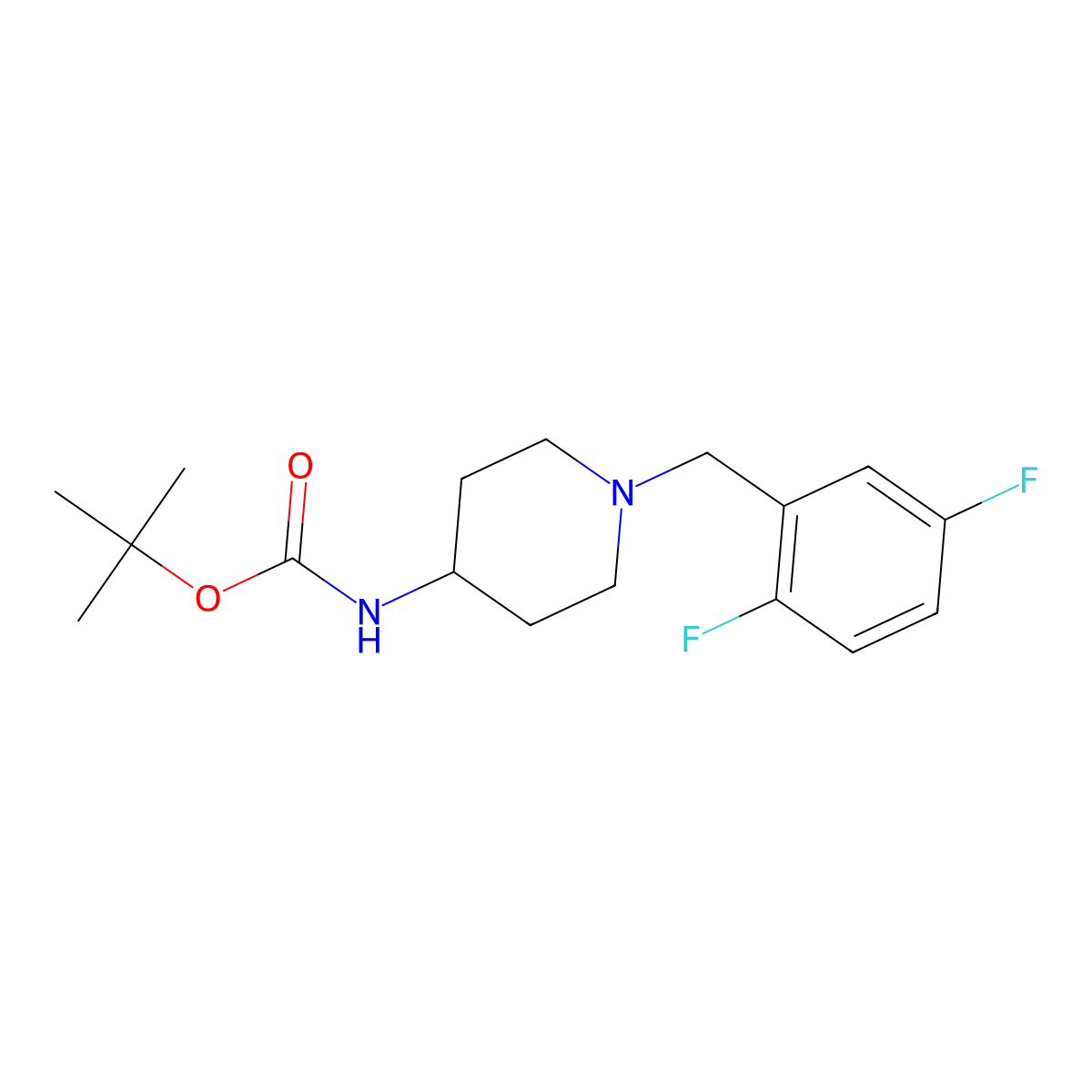 tert-Butyl 1-(2,5-difluorobenzyl)piperidin-4-ylcarbamate molecular structure, CAS 1286274-90-5