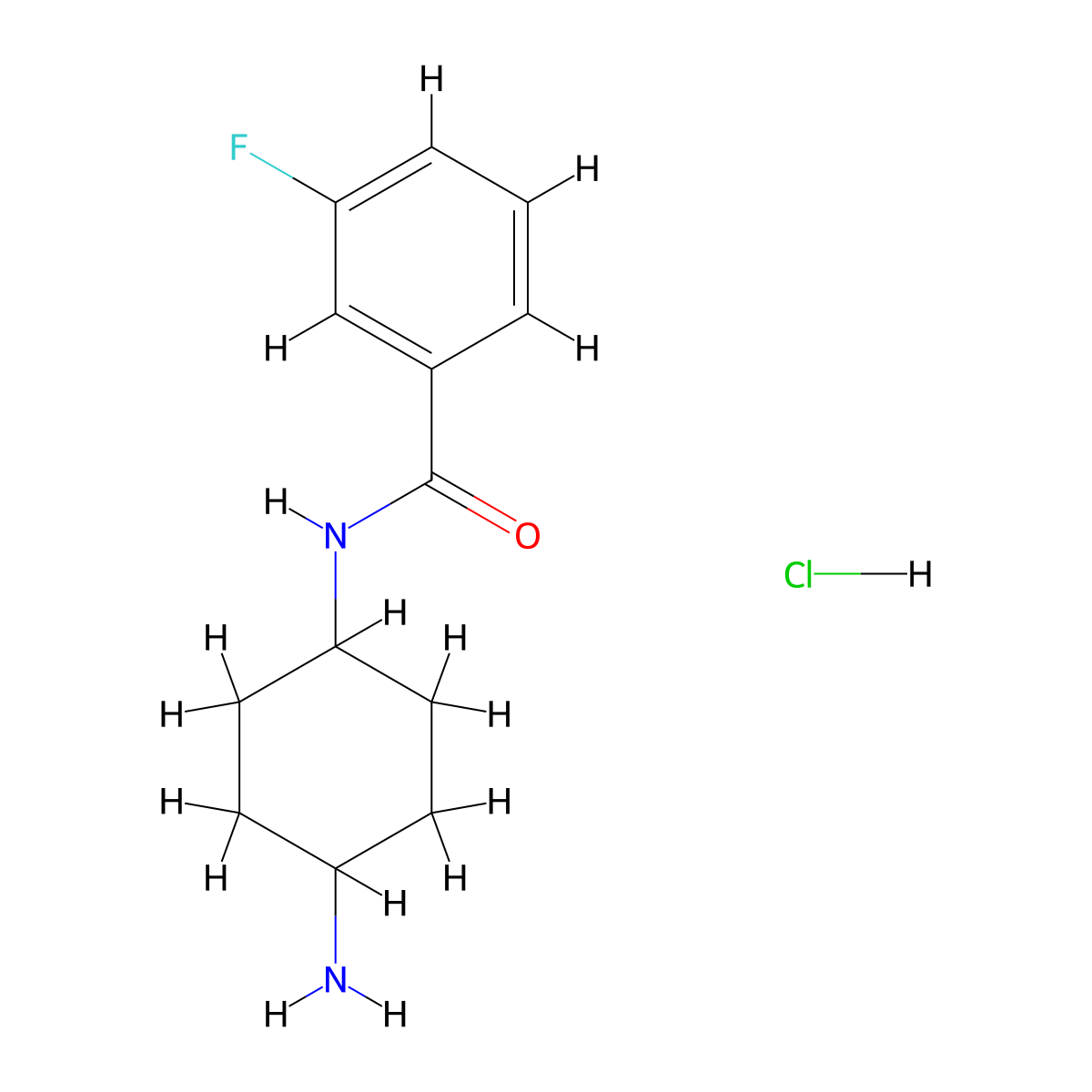N-[(1R*,4R*)-4-Aminocyclohexyl]-3-fluorobenzamide hydrochloride molecular structure, CAS 1286274-92-7