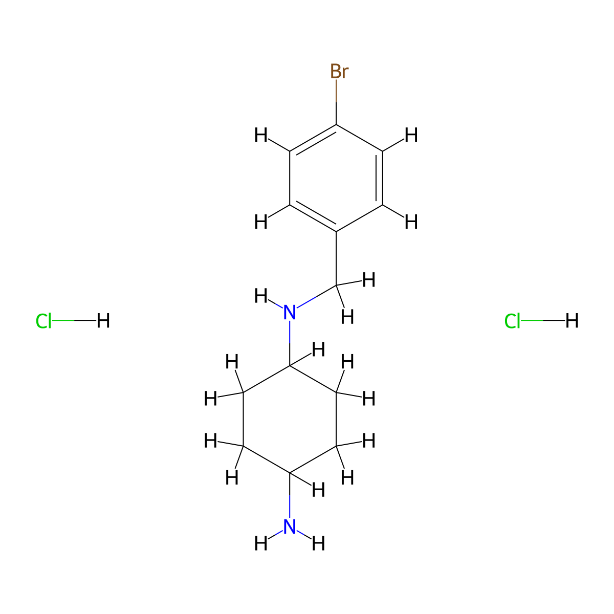 (1R*,4R*)-N1-(4-Bromobenzyl)cyclohexane-1,4-diamine dihydrochloride molecular structure, CAS 1286274-97-2