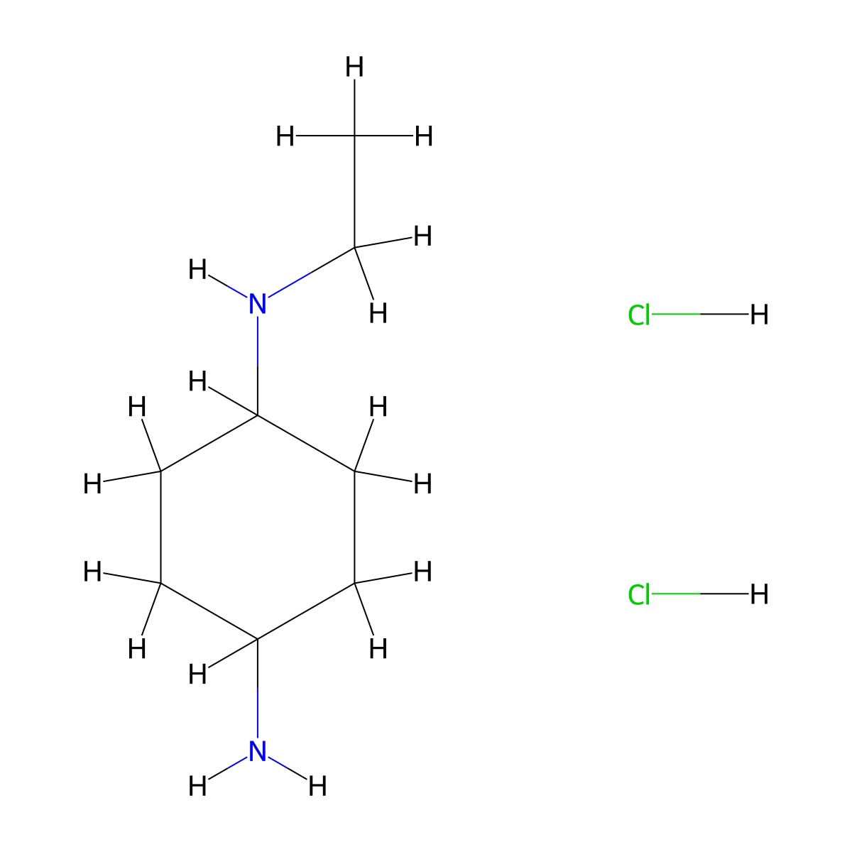 (1R*,4R*)-N1-Ethylcyclohexane-1,4-diamine dihydrochloride molecular structure, CAS 1286274-98-3