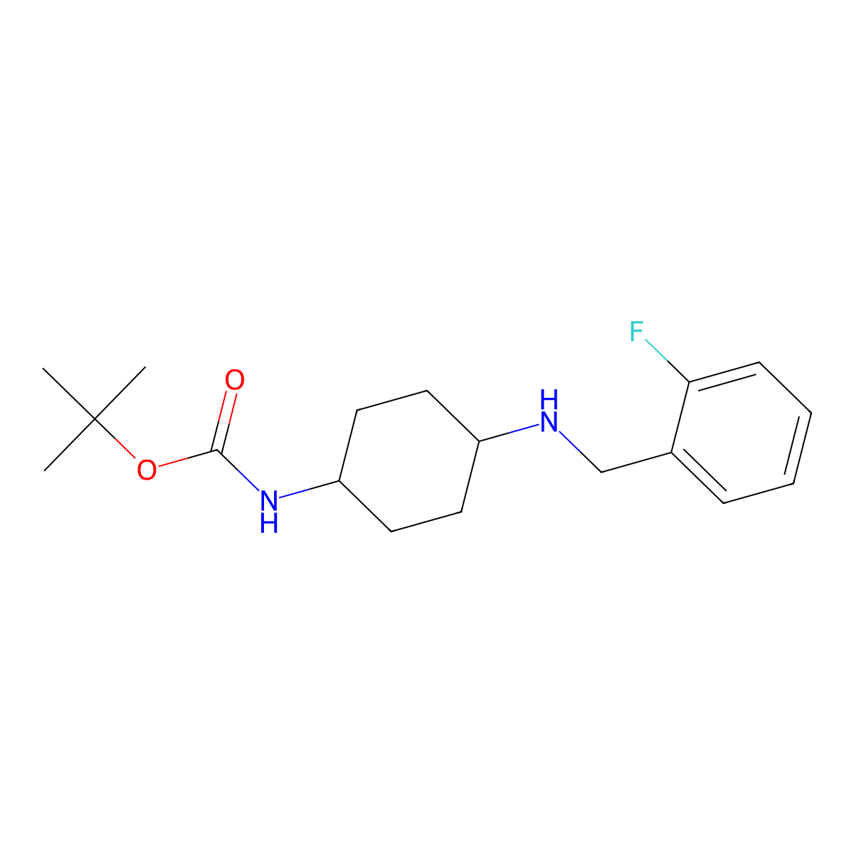tert-Butyl (1R*,4R*)-4-(2-fluorobenzylamino)cyclohexylcarbamate molecular structure, CAS 1286275-00-0
