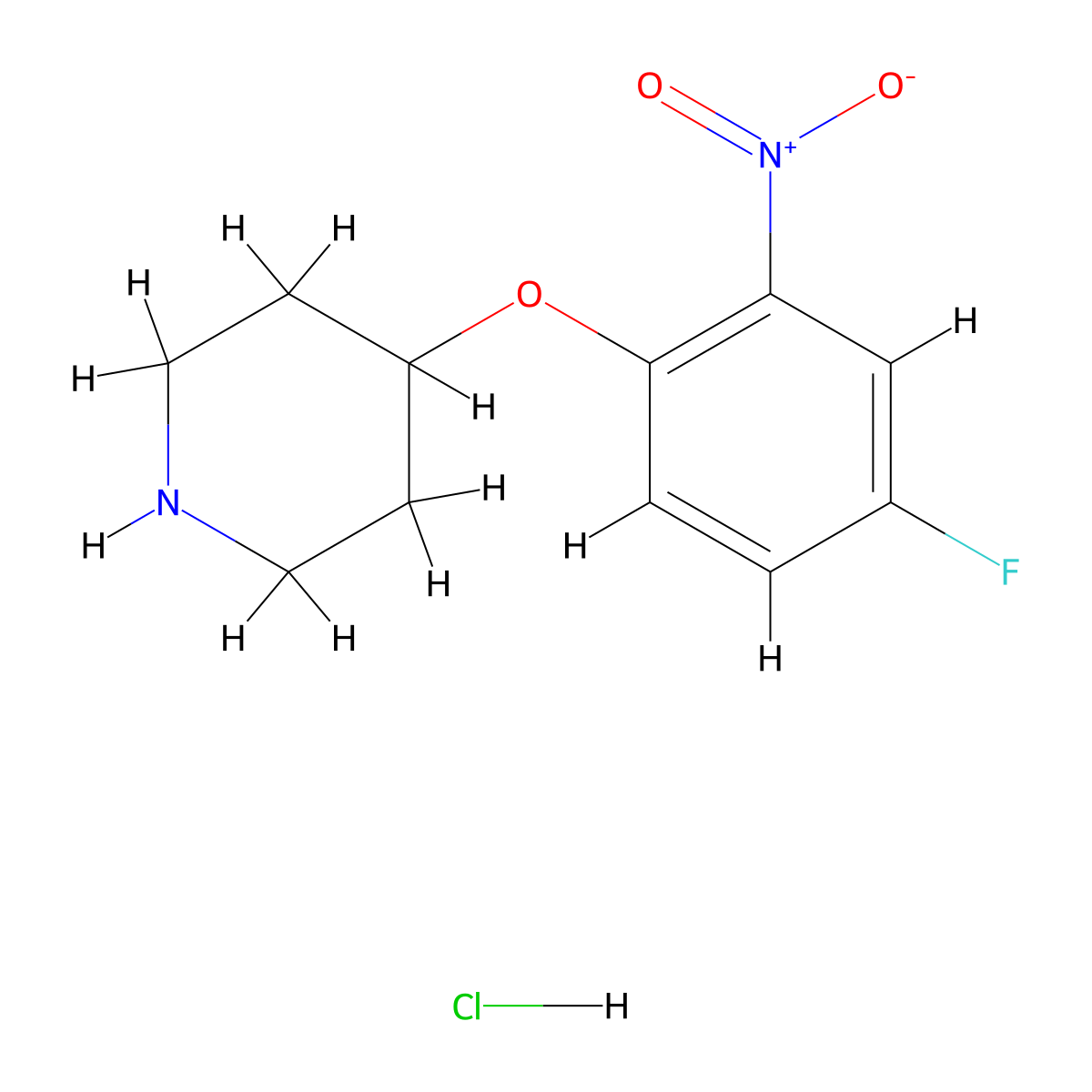 4-(4-Fluoro-2-nitrophenoxy)piperidine hydrochloride molecular structure, CAS 1286275-12-4