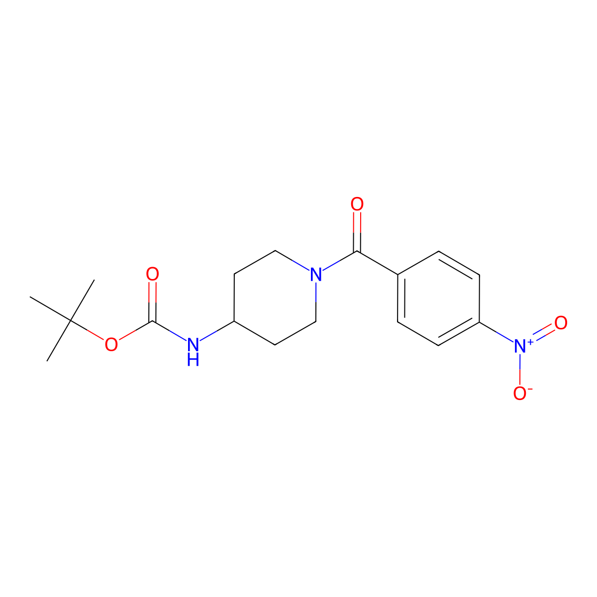 tert-Butyl 1-(4-nitrobenzoyl)piperidin-4-ylcarbamate molecular structure, CAS 1286275-14-6