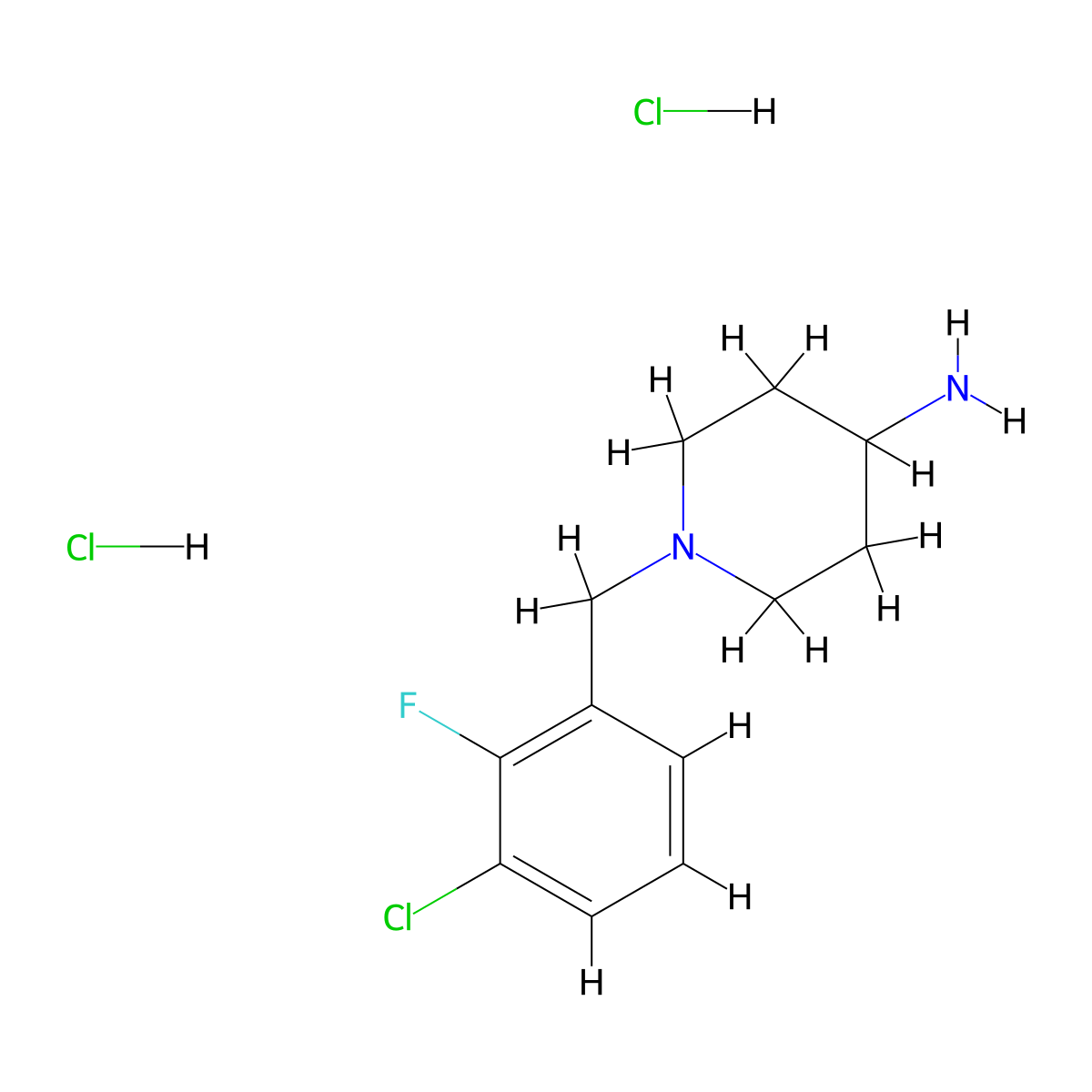 1-(3-Chloro-2-fluorobenzyl)piperidin-4-amine dihydrochloride molecular structure, CAS 1286275-17-9