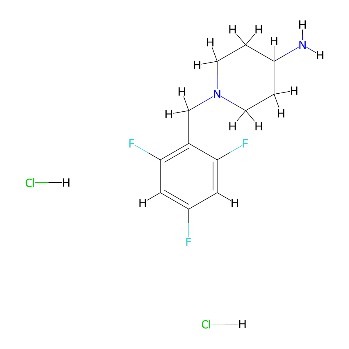 1-(2,4,6-Trifluorobenzyl)piperidin-4-amine dihydrochloride molecular structure, CAS 1286275-19-1