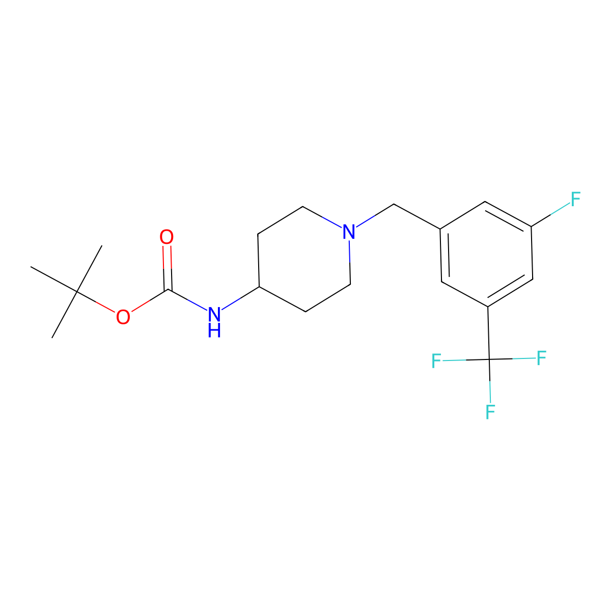 tert-Butyl 1-[3-fluoro-5-(trifluoromethyl)benzyl]piperidin-4-ylcarbamate molecular structure, CAS 1286275-20-4