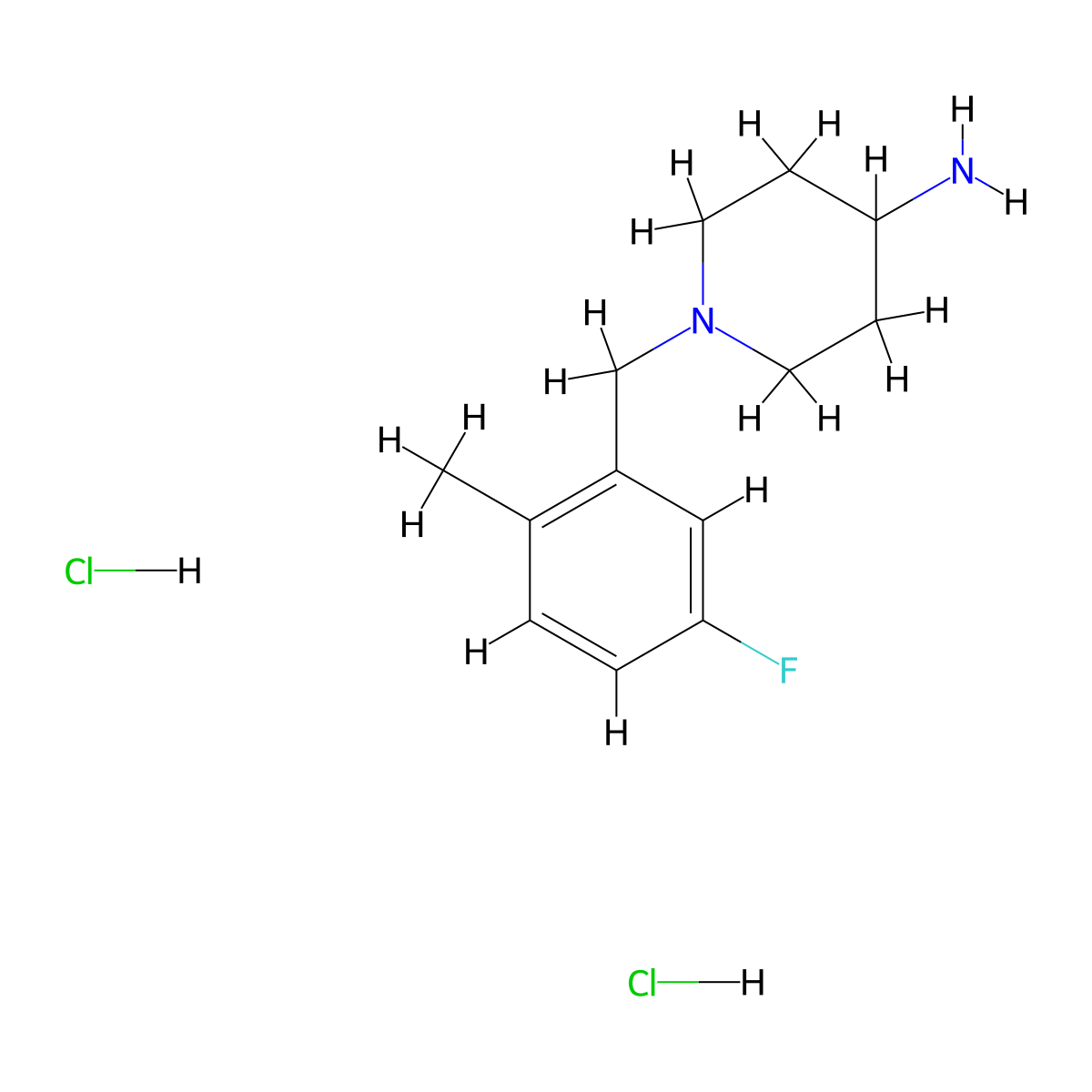1-(5-Fluoro-2-methylbenzyl)piperidin-4-amine dihydrochloride molecular structure, CAS 1286275-30-6