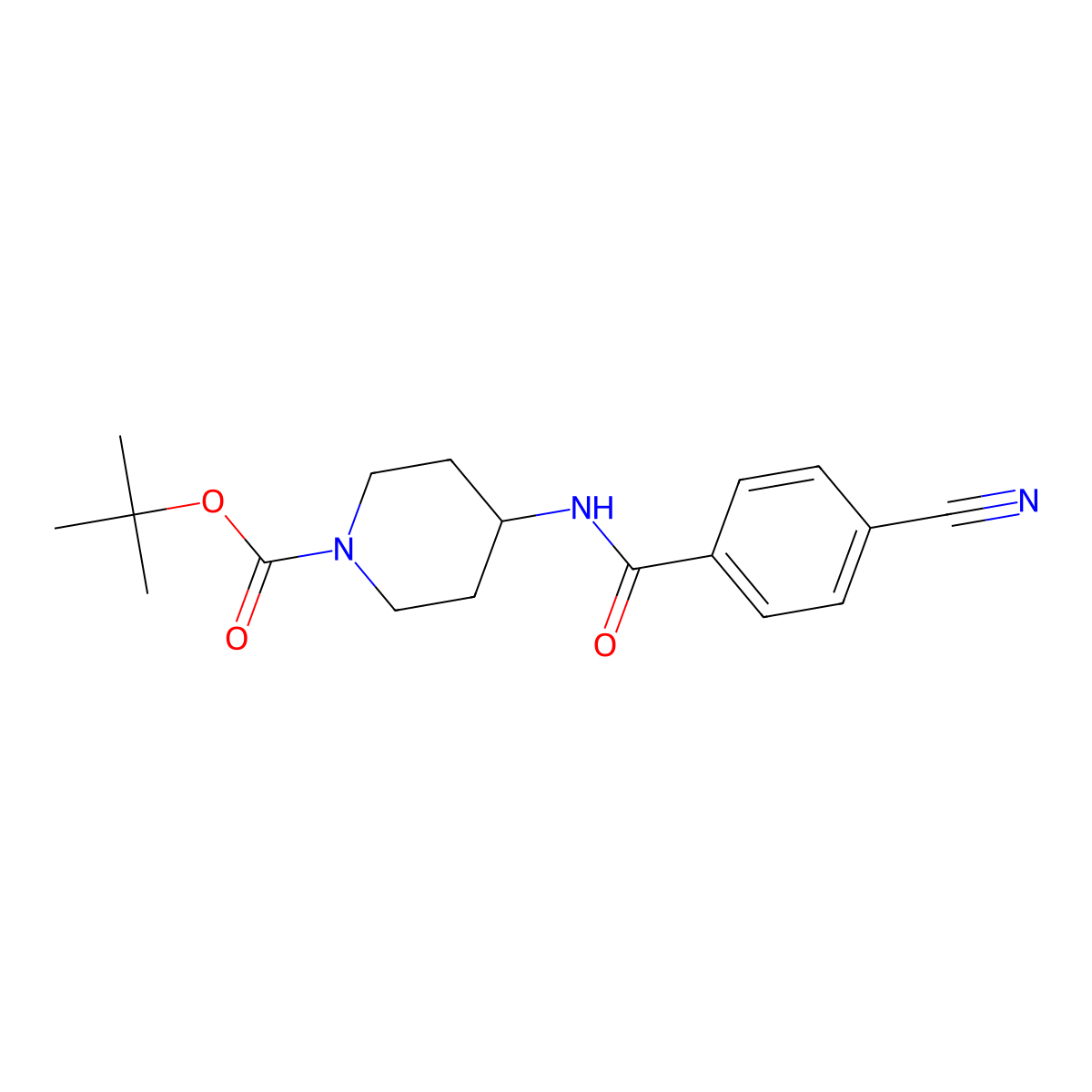 tert-Butyl 4-(4-cyanobenzoylamino)piperidine-1-carboxylate molecular structure, CAS 1286275-34-0