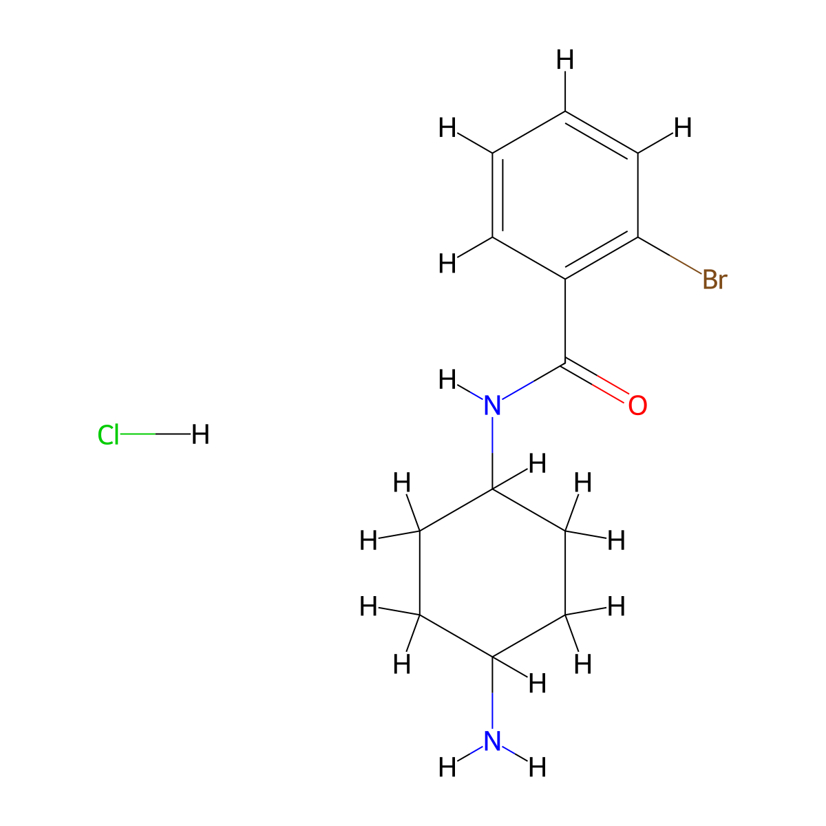 [(1R*,4R*)-4-Aminocyclohexyl]-2-bromobenzamide hydrochloride molecular structure, CAS 1286275-39-5