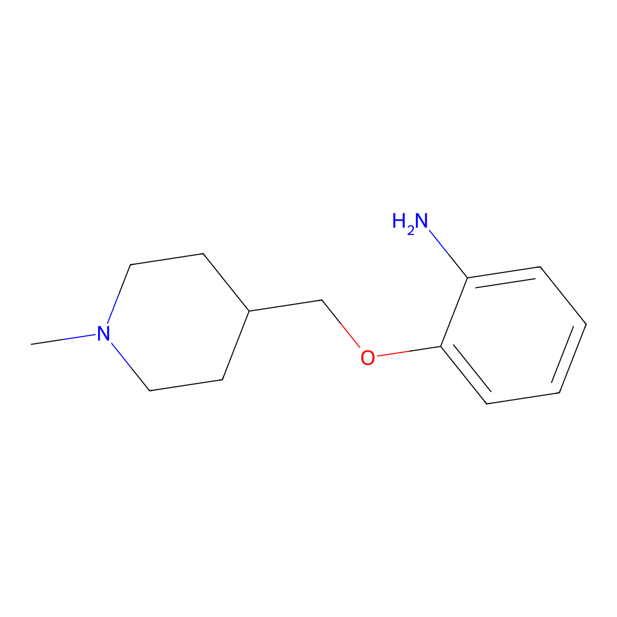 2-[(1-Methylpiperidin-4-yl)methoxy]aniline molecular structure, CAS 1286275-43-1