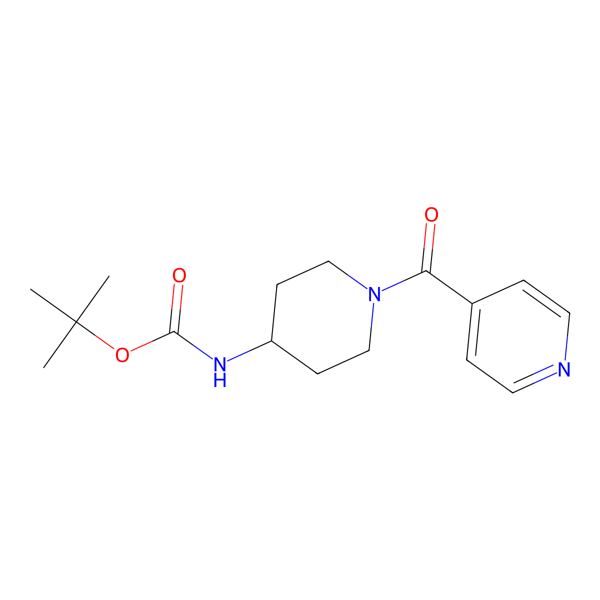 tert-Butyl 1-isonicotinoylpiperidin-4-ylcarbamate molecular structure, CAS 1286275-47-5