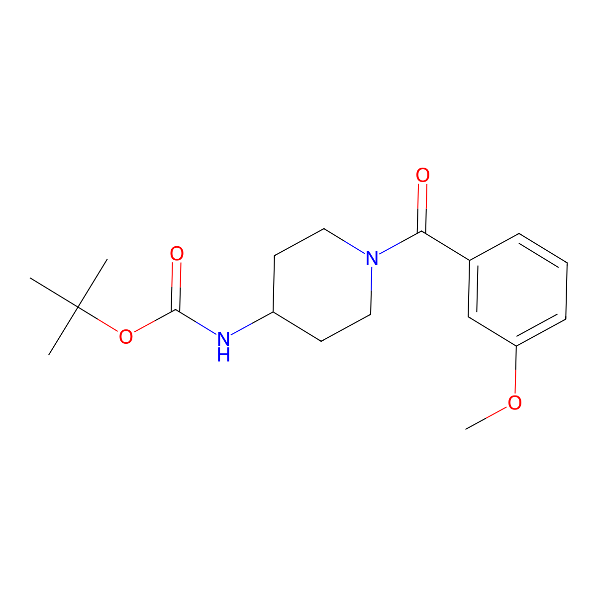 tert-Butyl 1-(3-methoxybenzoyl)piperidin-4-ylcarbamate molecular structure, CAS 1286275-48-6