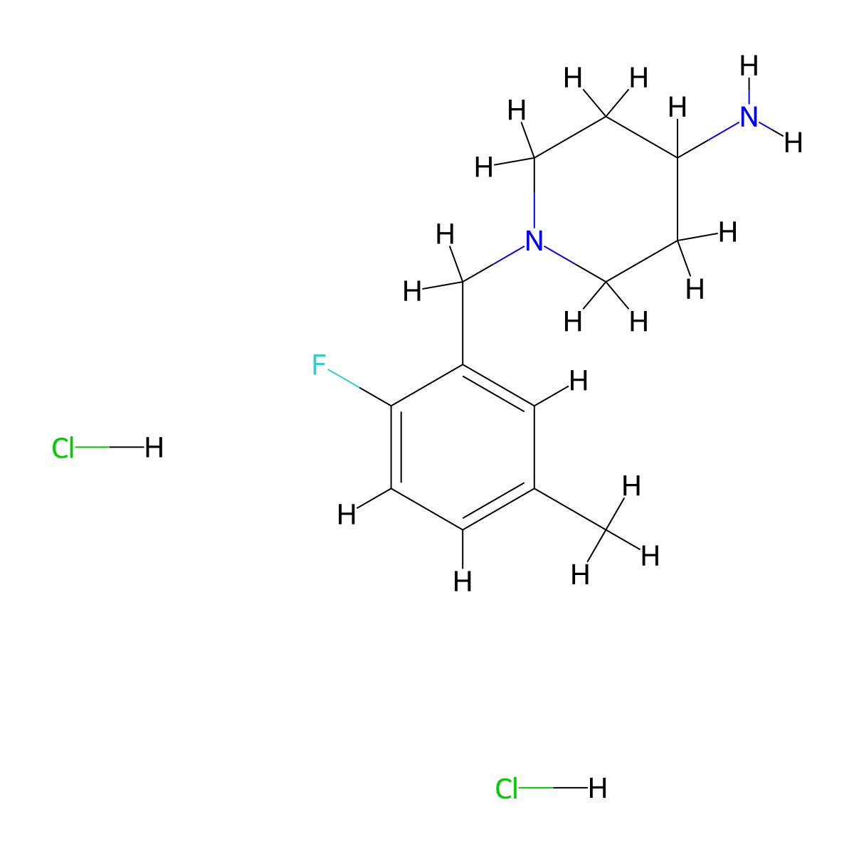 1-(2-Fluoro-5-methylbenzyl)piperidin-4-amine dihydrochloride molecular structure, CAS 1286275-51-1