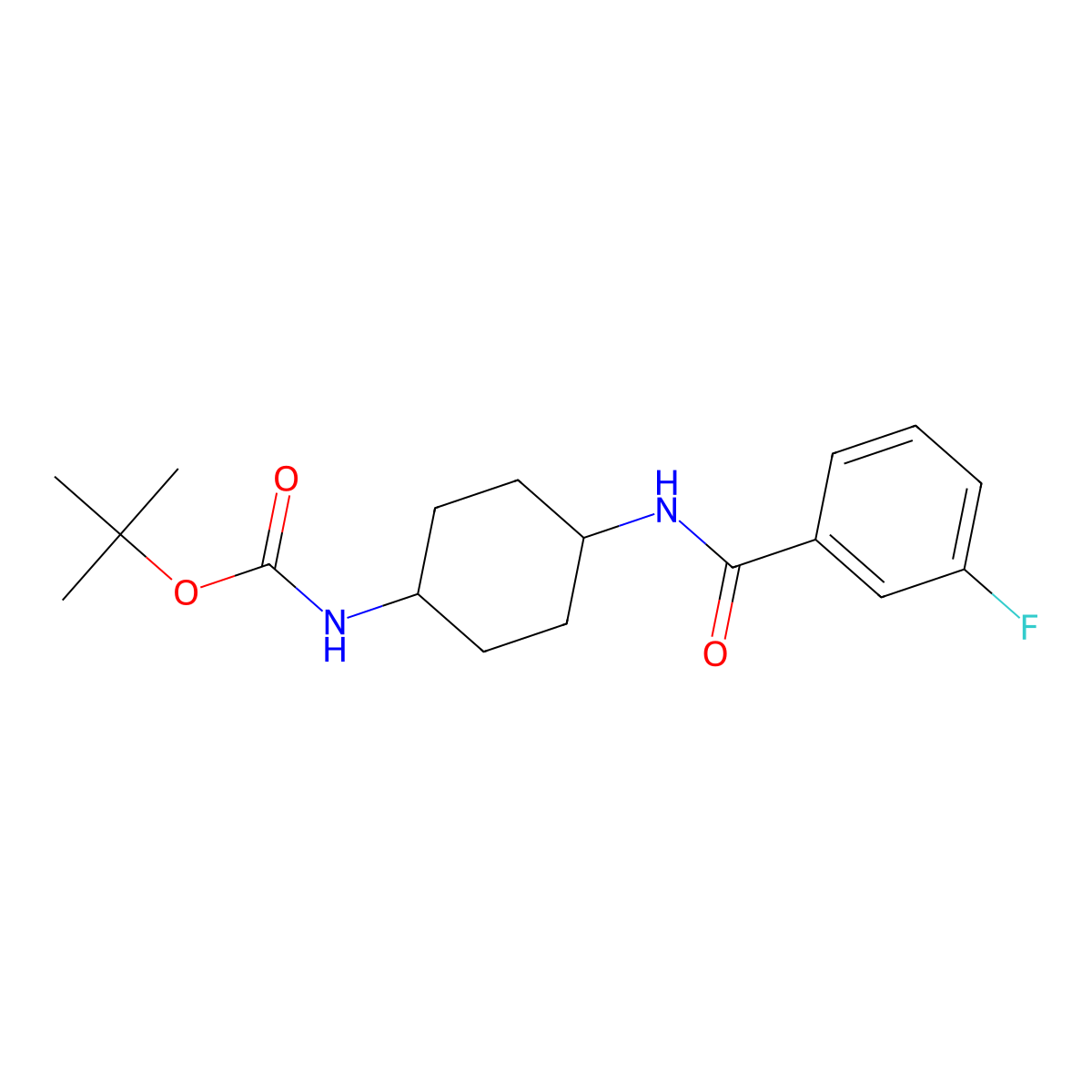 tert-Butyl (1R*,4R*)-4-(3-fluorobenzamido)cyclohexylcarbamate molecular structure, CAS 1286275-52-2