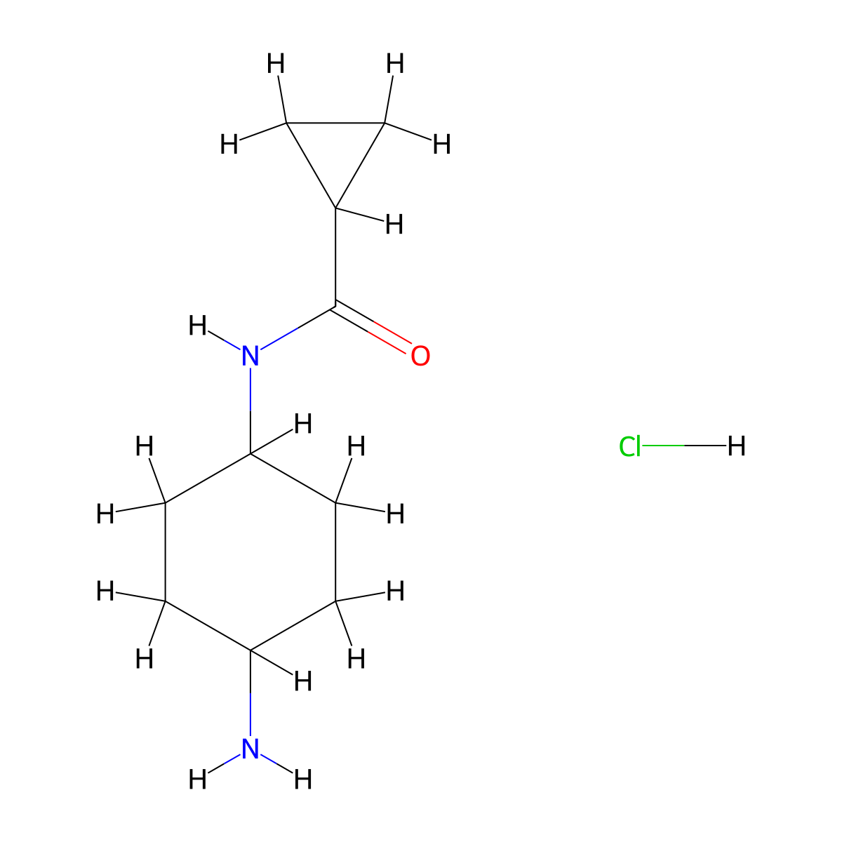 N-[(1R*,4R*)-4-Aminocyclohexyl]cyclopropane-carboxamide hydrochloride molecular structure, CAS 1286275-53-3