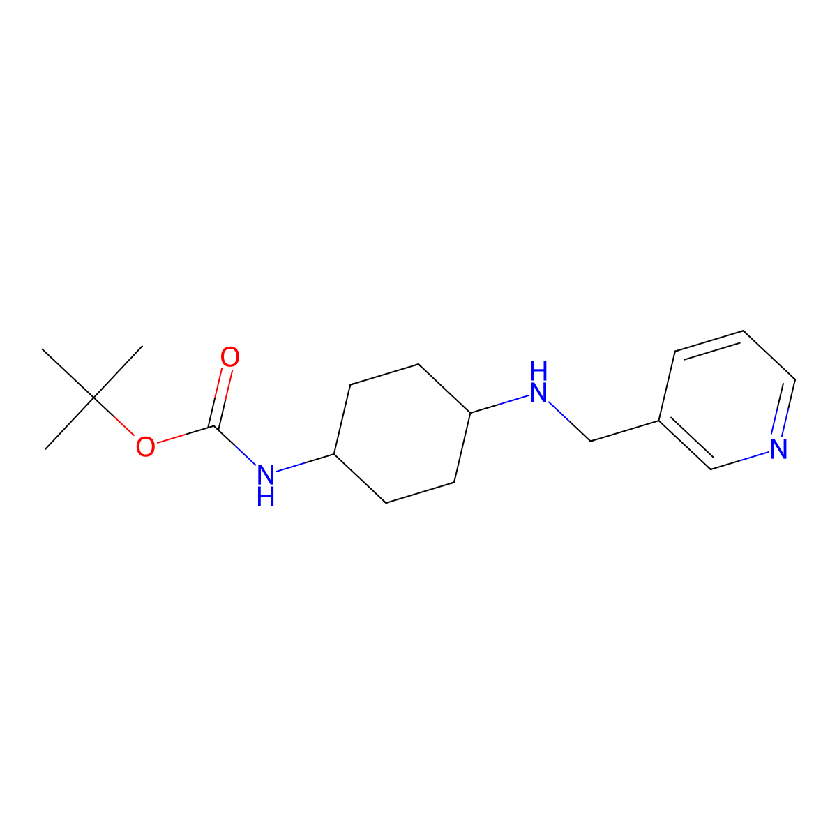 tert-Butyl (1R*,4R*)-4-[(pyridin-3-ylmethyl)amino]cyclohexylcarbamate molecular structure, CAS 1286275-55-5