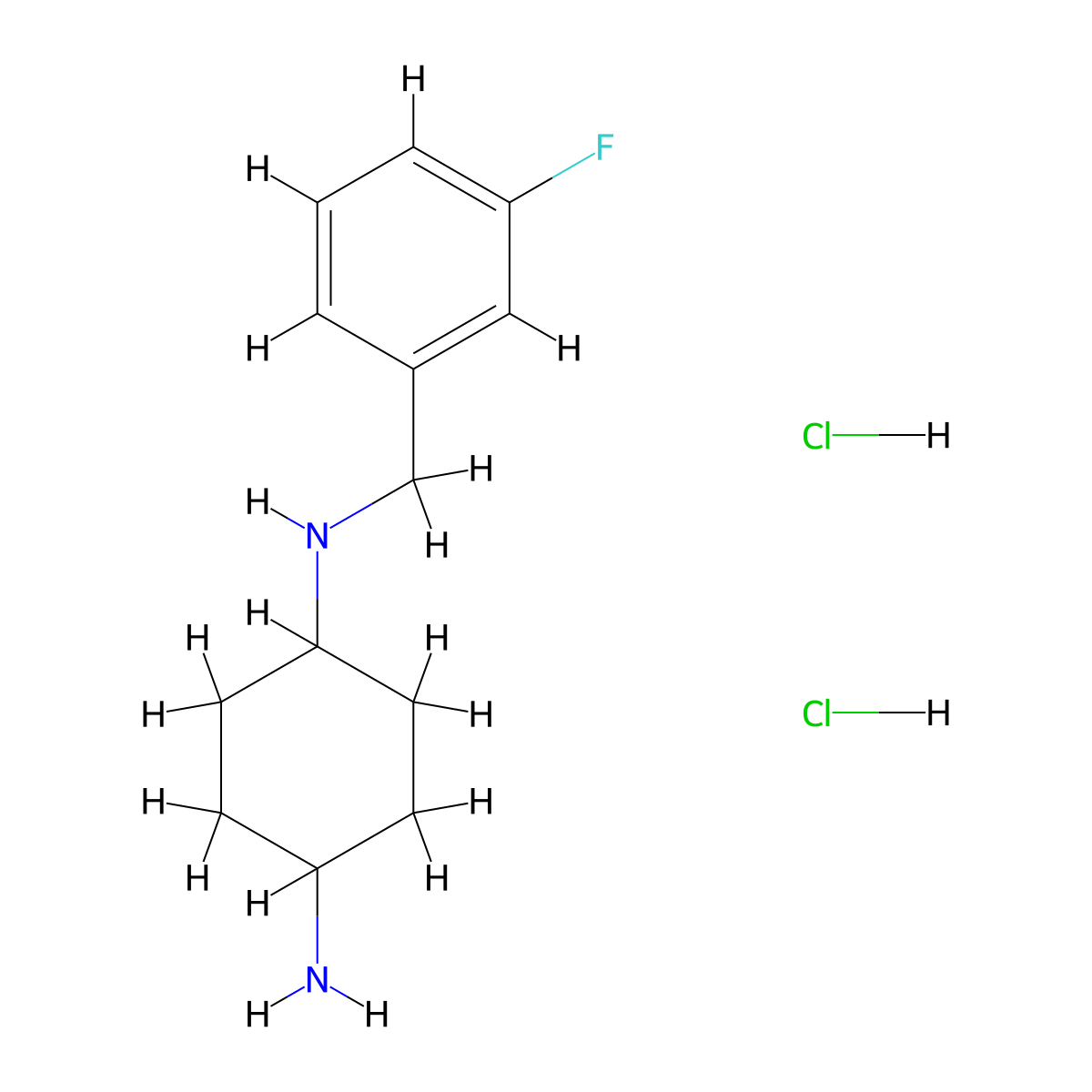 (1R*,4R*)-N1-(3-Fluorobenzyl)cyclohexane-1,4-diamine dihydrochloride molecular structure, CAS 1286275-63-5