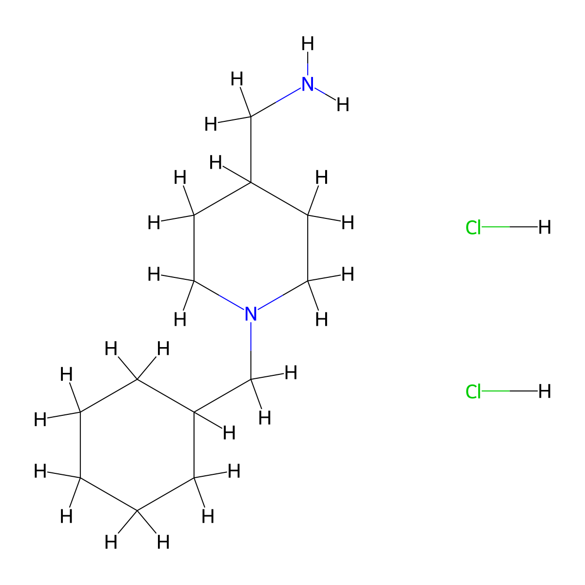 [1-(Cyclohexylmethyl)piperidin-4-yl]methanamine dihydrochloride molecular structure, CAS 1286275-66-8