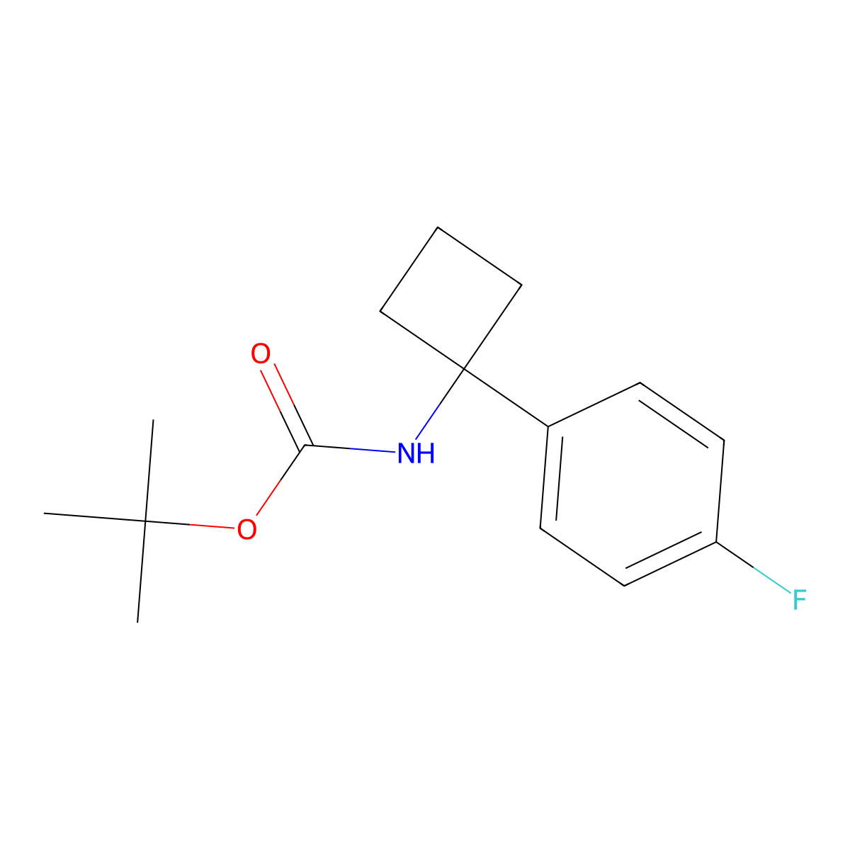 tert-Butyl N-[1-(4-fluorophenyl)cyclobutyl]carbamate molecular structure, CAS 1286275-69-1