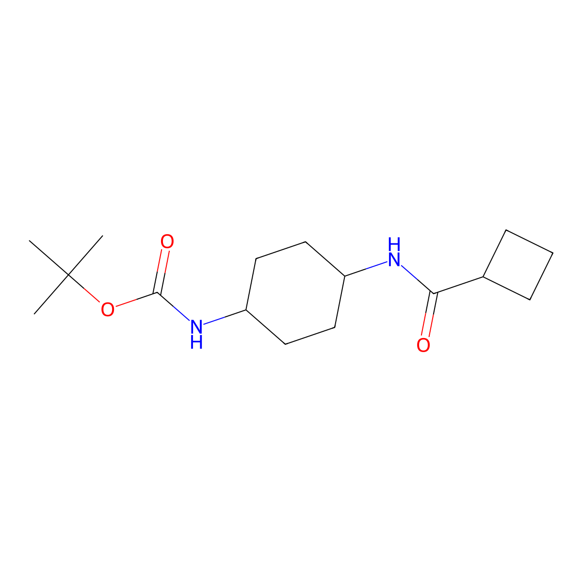tert-Butyl (1R*,4R*)-4-(cyclobutanecarbonylamino)cyclohexylcarbamate molecular structure, CAS 1286275-73-7