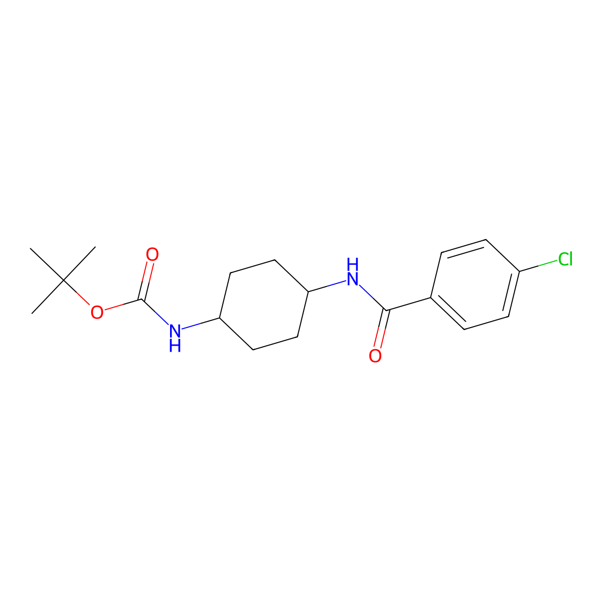 tert-Butyl (1R*,4R*)-4-(4-chlorobenzamido)cyclohexylcarbamate molecular structure, CAS 1286275-74-8