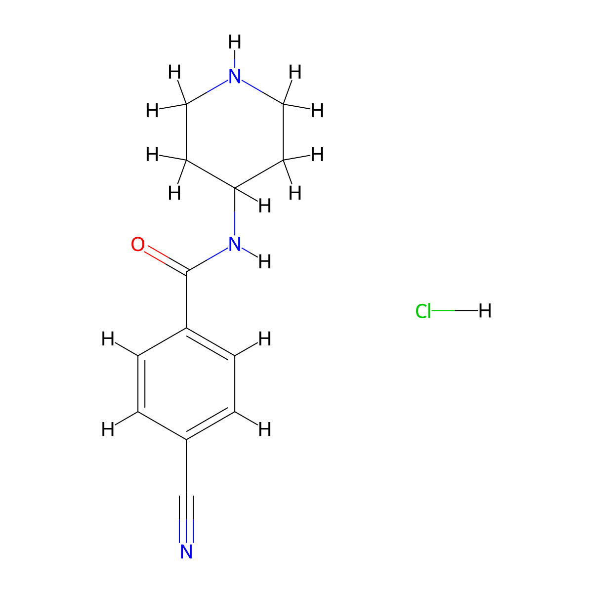 4-Cyano-N-piperidin-4-yl-benzamide hydrochloride molecular structure, CAS 1286275-77-1