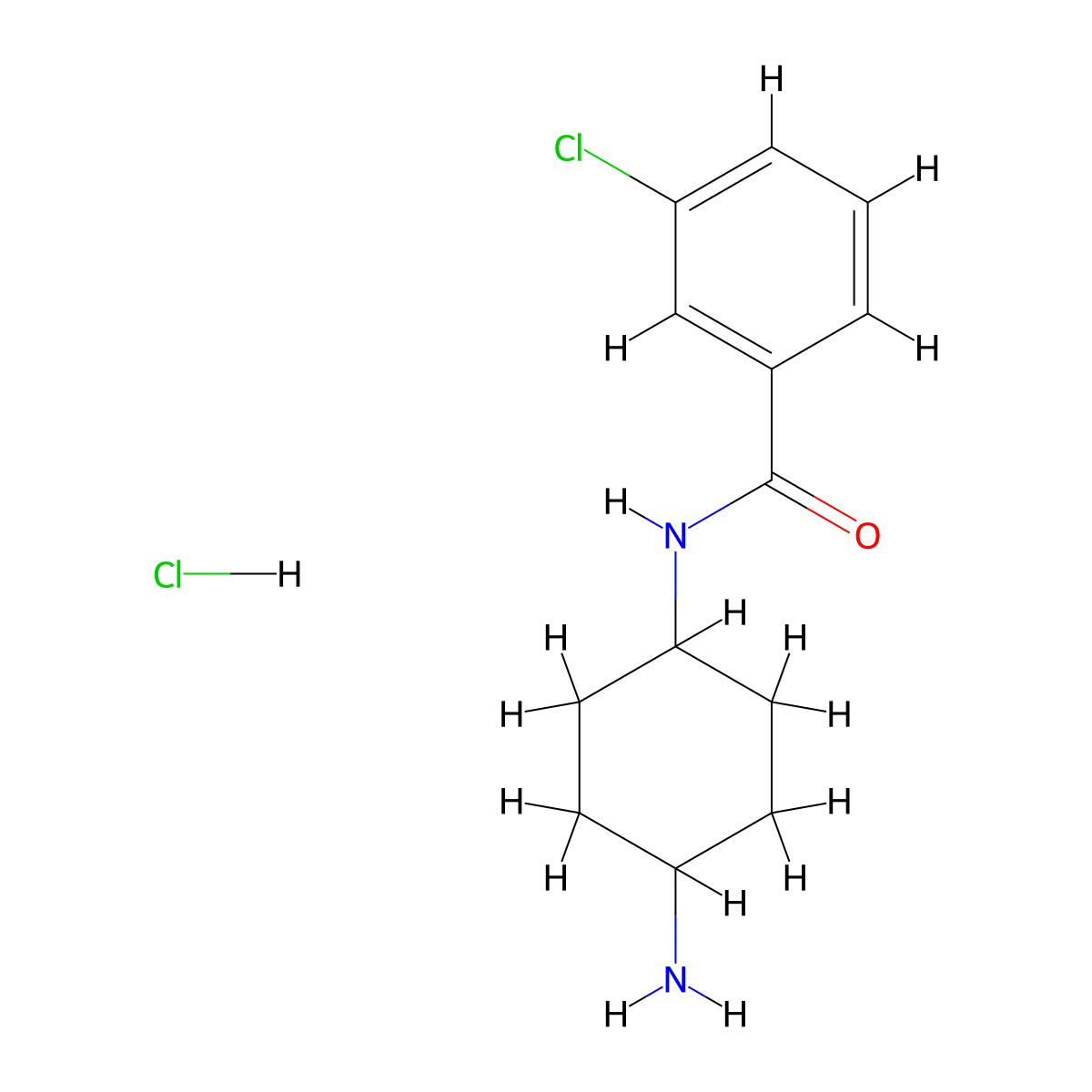 N-[(1R*,4R*)-4-Aminocyclohexyl]-3-chlorobenzamide hydrochloride molecular structure, CAS 1286275-79-3