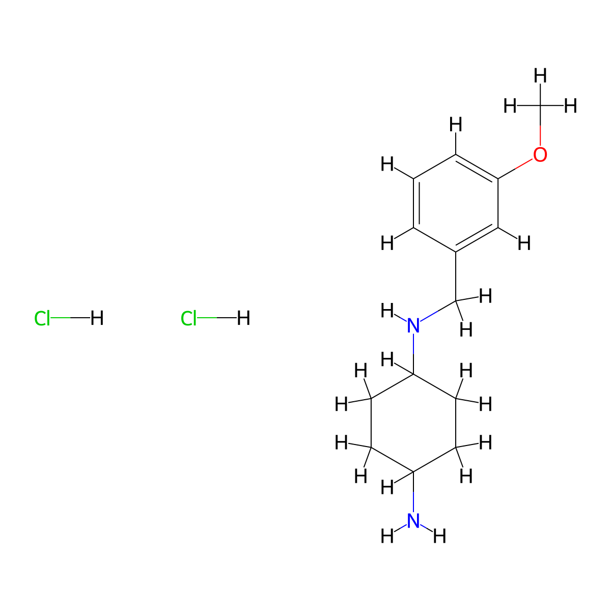 (1R*,4R*)-N1-(3-Methoxybenzyl)cyclohexane-1,4-diamine dihydrochloride molecular structure, CAS 1286275-81-7