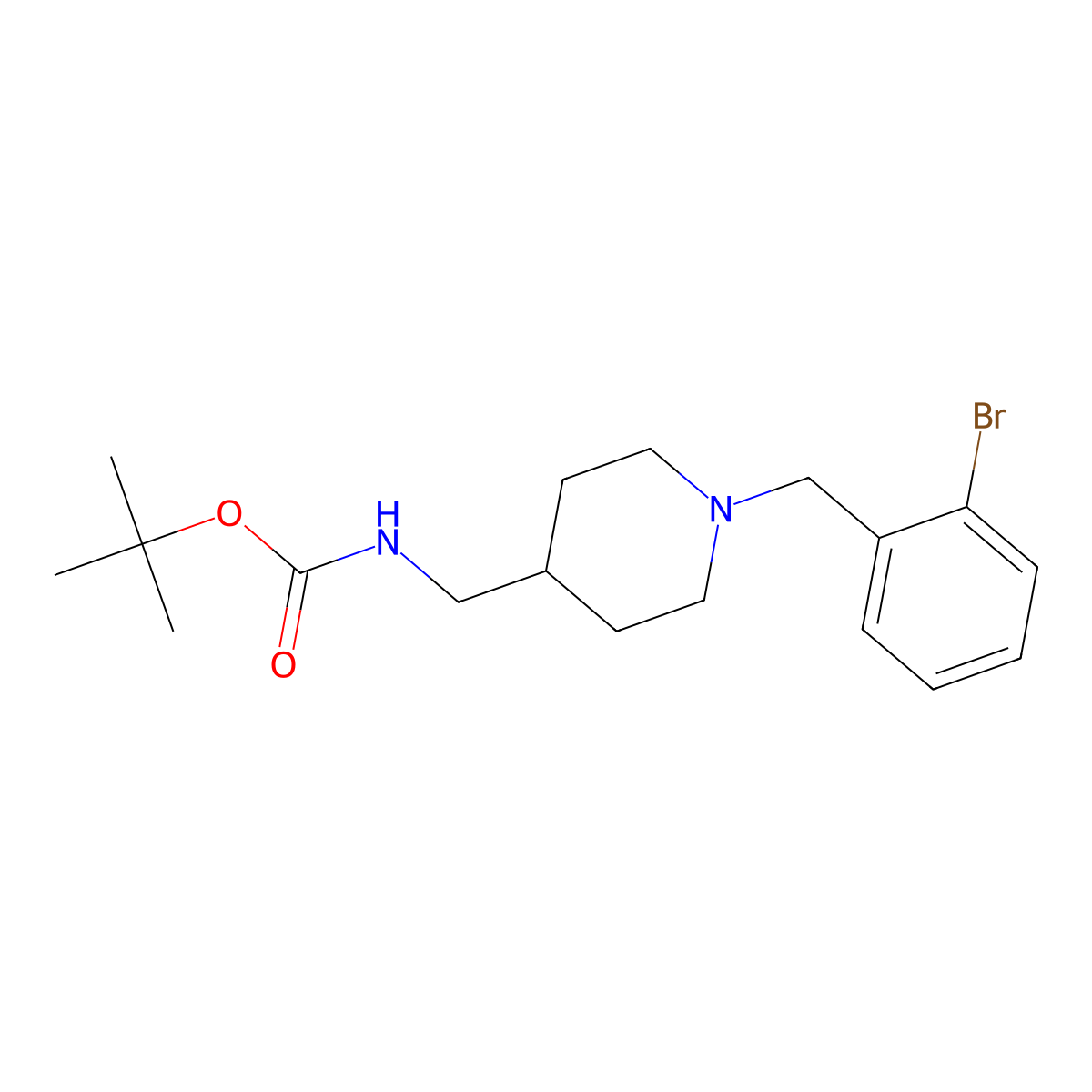 tert-Butyl [1-(2-bromobenzyl)piperidin-4-yl]methylcarbamate molecular structure, CAS 1286275-89-5