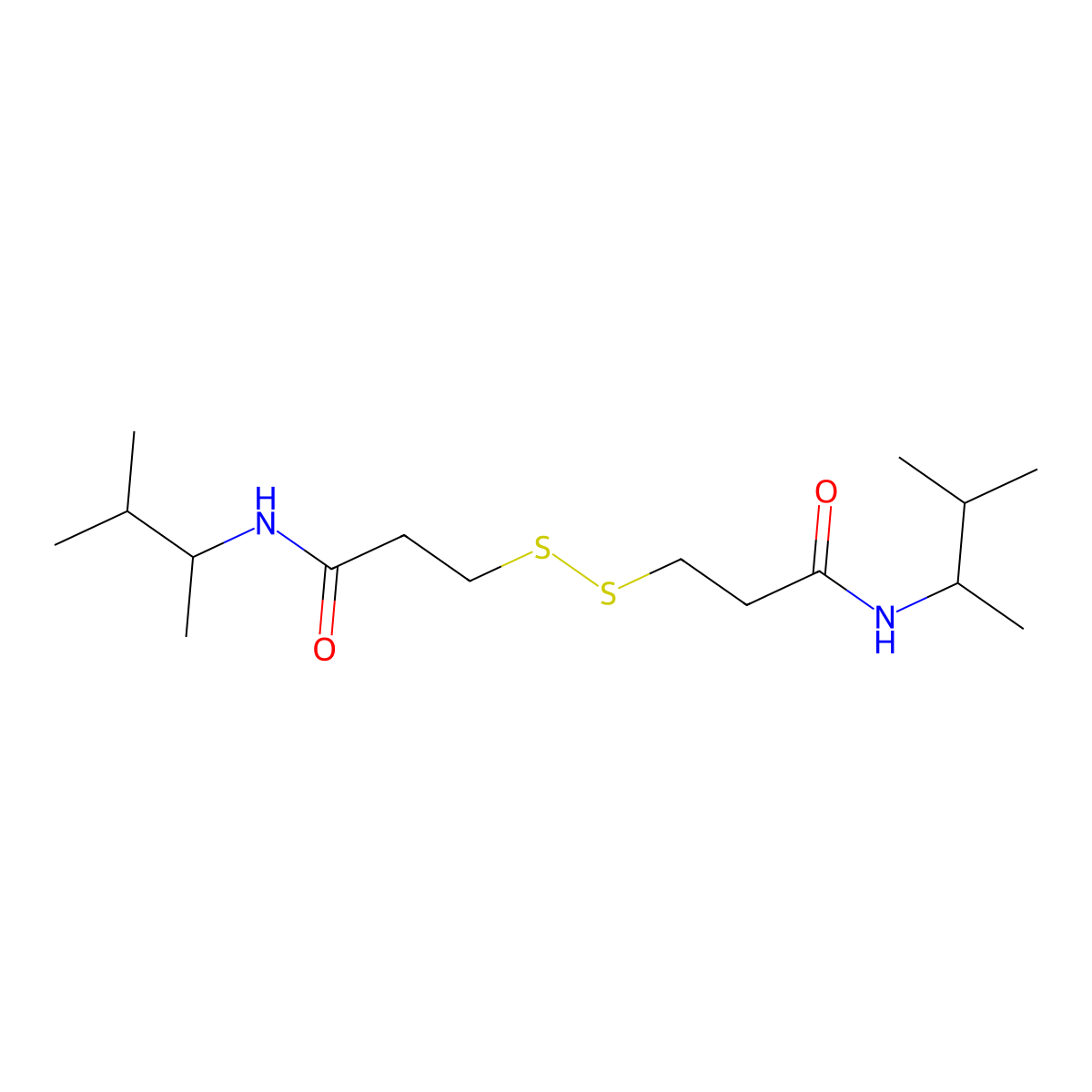 N-(3-Methylbutan-2-yl)-3-({2-[(3-methylbutan-2-yl)carbamoyl]ethyl}disulfanyl)propanamide molecular structure, CAS 1286276-55-8
