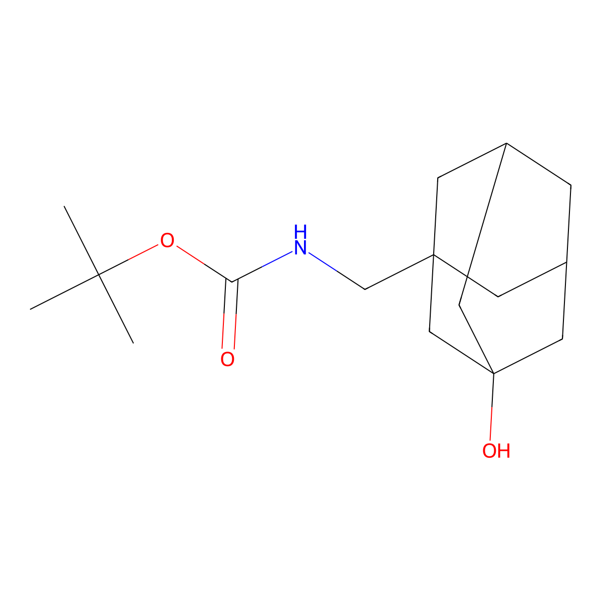 tert-butyl N-[(3-hydroxyadamantan-1-yl)methyl]carbamate molecular structure, CAS 1286276-64-9