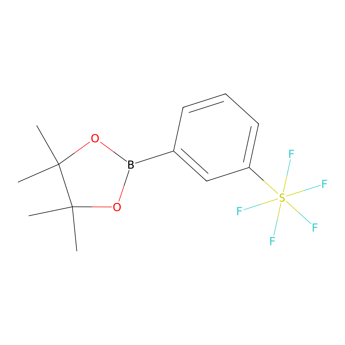 3-((Pentafluorothio)benzeneboronic acid, pinacol ester molecular structure, CAS 1286278-35-0