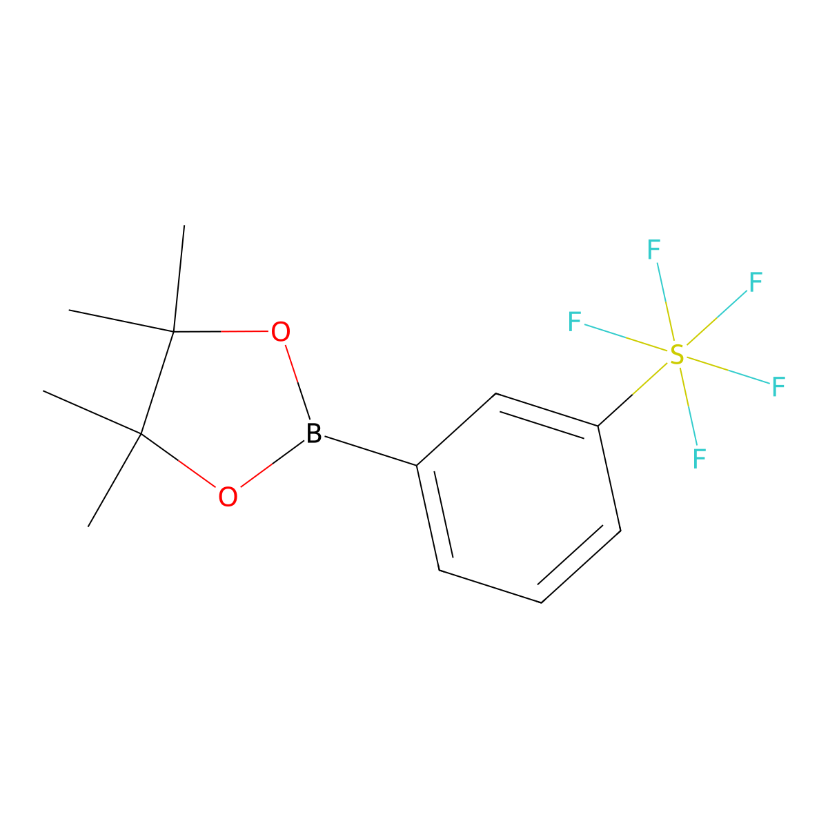 3-((Pentafluorothio)benzeneboronic acid, pinacol ester molecular structure, CAS 1286278-35-0
