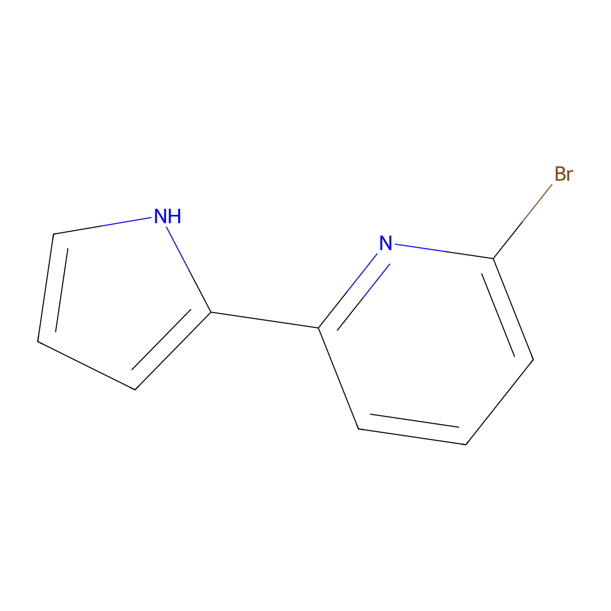 2-Bromo-6-(1H-pyrrol-2-YL)pyridine molecular structure, CAS 1286278-88-3