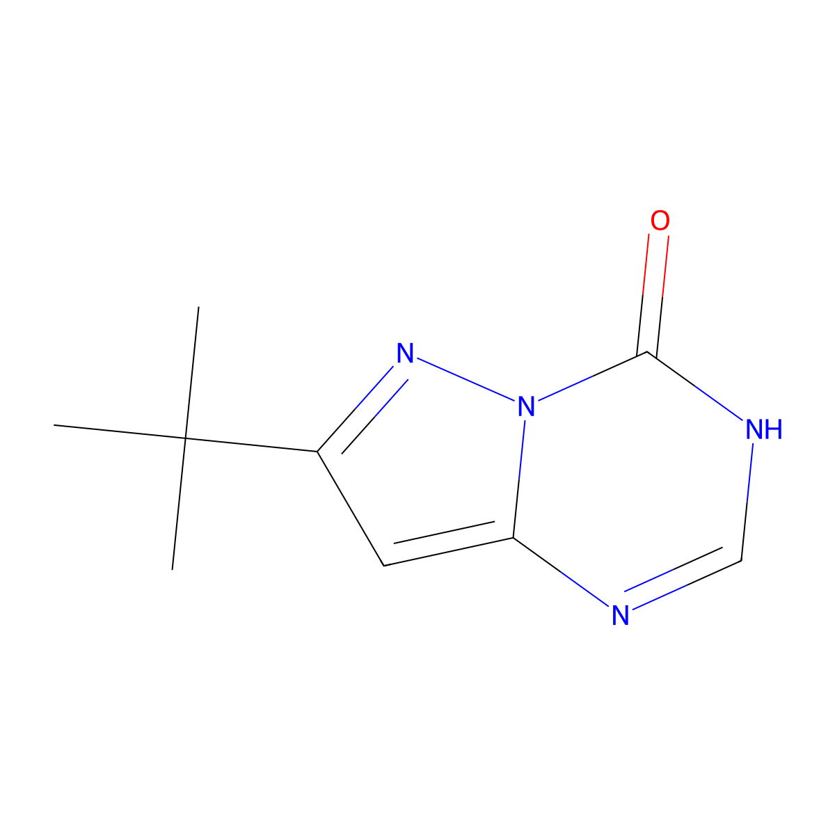 7-(tert-butyl)pyrazolo(1,5-a)(1,3,5)triazin-4(3H)-one molecular structure, CAS 1286279-33-1