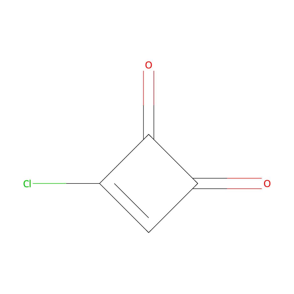3-Cyclobutene-1,2-dione, 3-chloro- molecular structure, CAS 128628-13-7