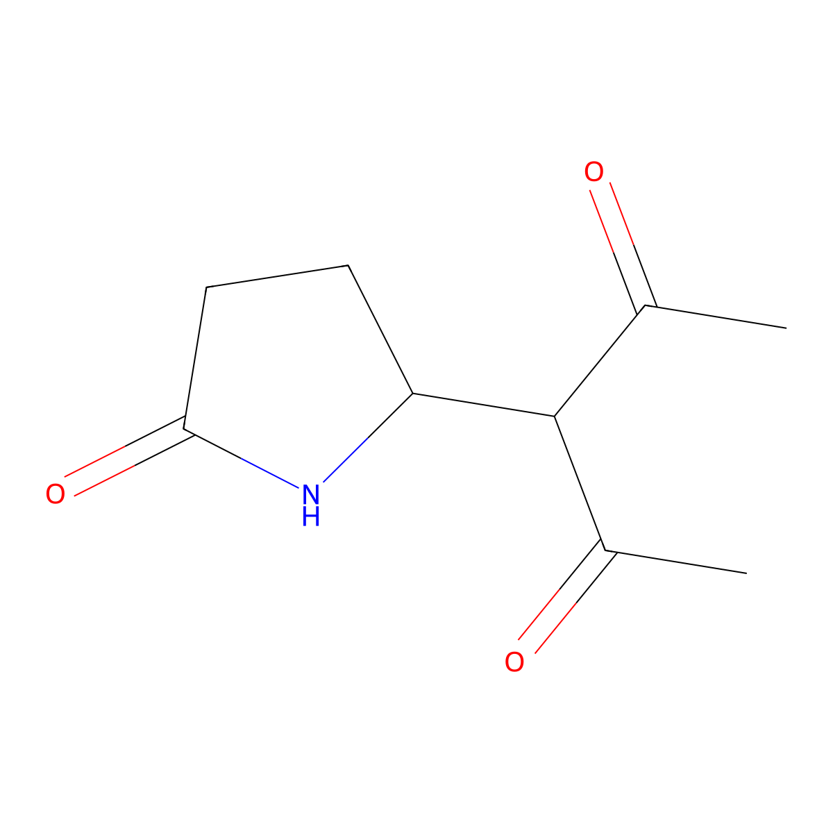 3-(5-Oxopyrrolidin-2-yl)pentane-2,4-dione molecular structure, CAS 128628-31-9