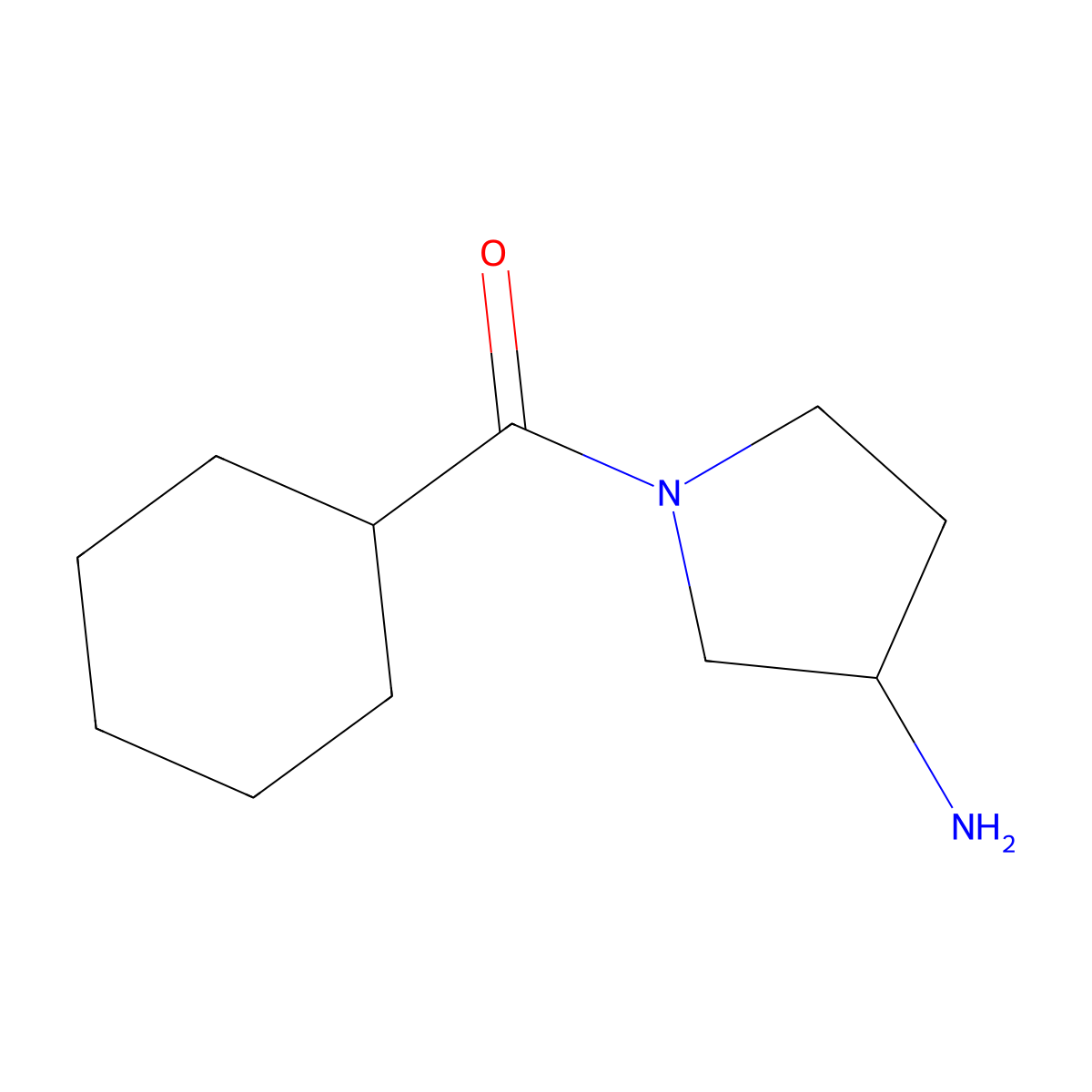 (3S)-1-cyclohexanecarbonylpyrrolidin-3-amine molecular structure, CAS 1286317-60-9