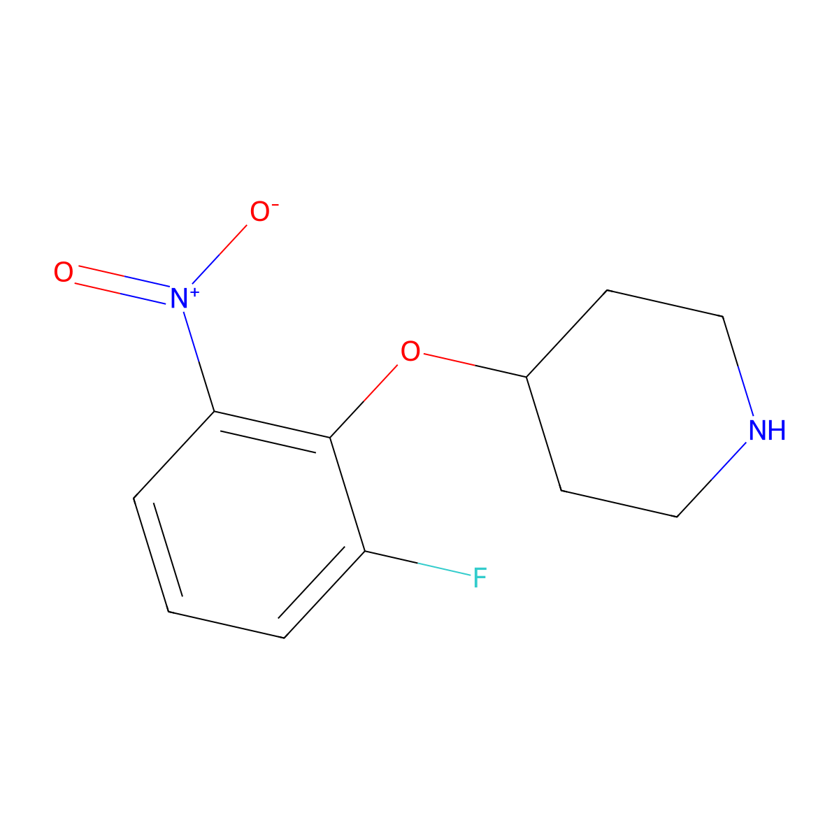 4-(2-Fluoro-6-nitrophenoxy)piperidine molecular structure, CAS 1286318-73-7