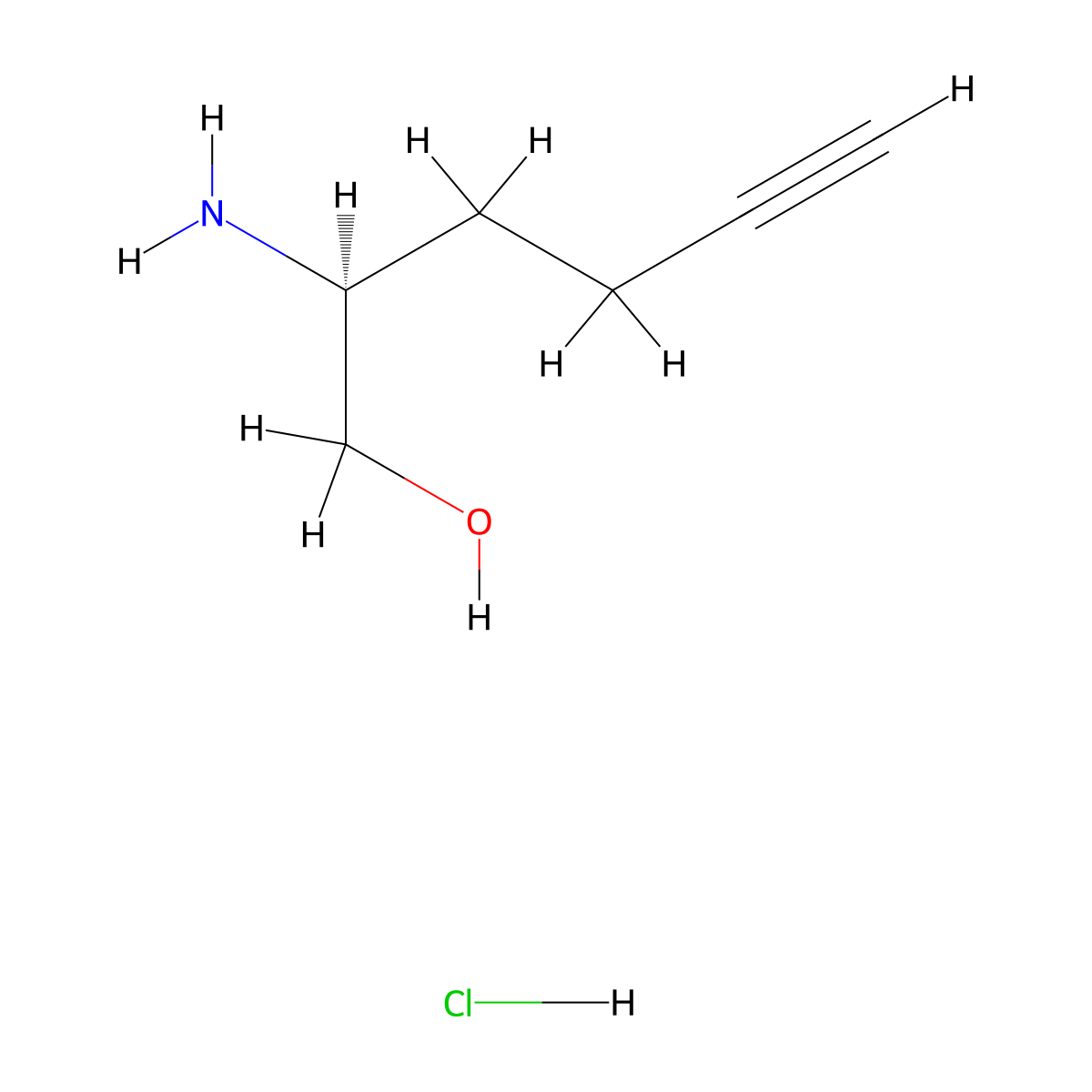 (2S)-2-aminohex-5-yn-1-ol hydrochloride molecular structure, CAS 1286330-04-8