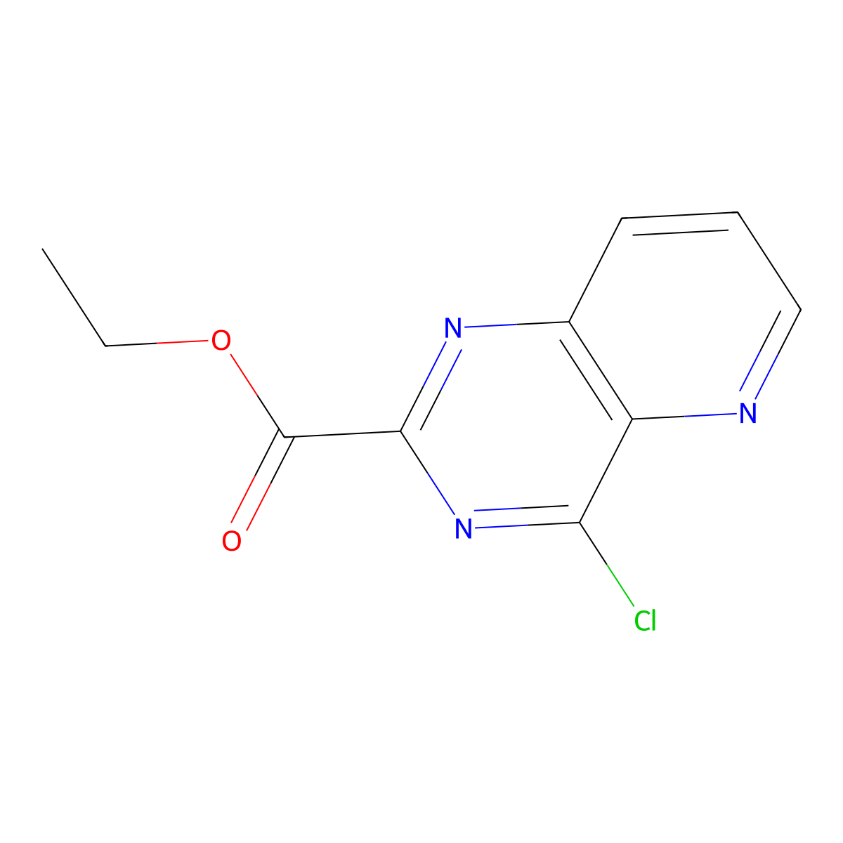 Ethyl 4-chloropyrido[3,2-d]pyrimidine-2-carboxylate molecular structure, CAS 1286330-10-6